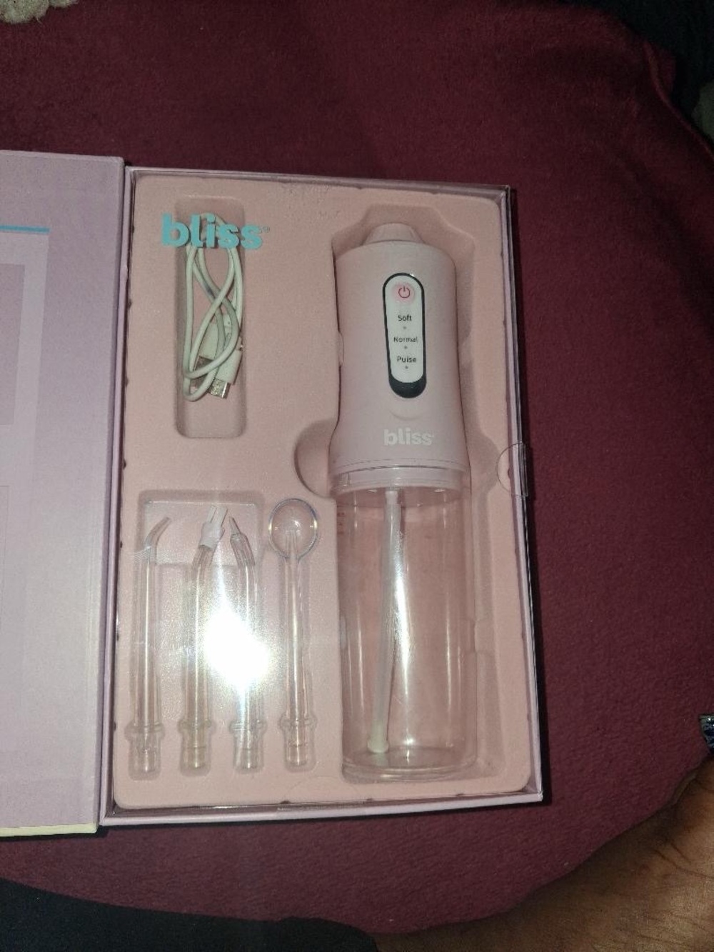 Bliss Pink Portable Oral Irrigator Water Flosser